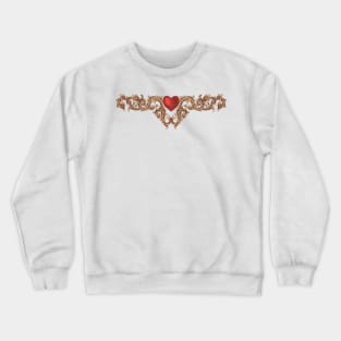 heart with gold floral ornament, Vintage engraving drawing style, antique design vector illustration Crewneck Sweatshirt